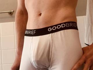 Me and my cock bulge in some white compression briefs
