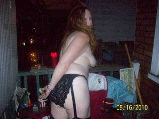 More of my wife out on the porch showing off for me.  We had a great time doing a live show shortly after.
