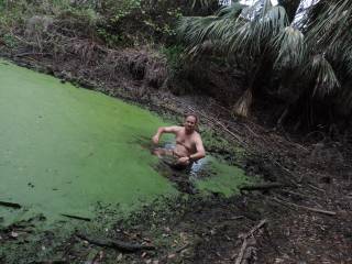 i like to play in the green mud