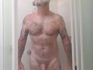 Hot naked shower time