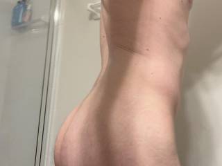 Stretching with my butt sticking out