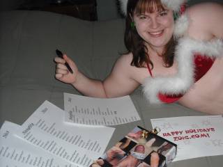 Making a list, but I'm not checkin' it twice, I already know you're all naughty!! On to unwrapping my gift!!