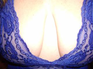 How do my boobs look in blue lace?