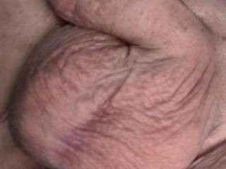My small dick and cum filled balls. Who would like to play with them and what would you like to do to them?