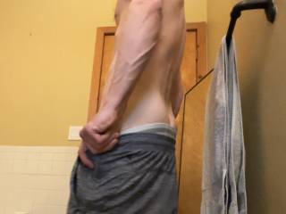 Hitting the showers, just gotta lose these sweat pants and jockstrap