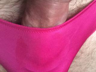 In pink panties