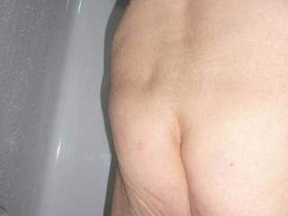 My butt as I stand after my shower in late April of 2025. A Z4 camera was used.