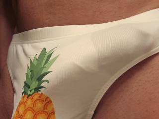 Trying on my new speedo for my vacation.