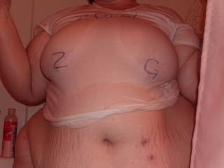 posing for a wet tshirt contest