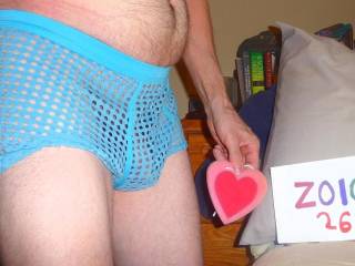 I am standing with a side view of my mesh undie with part of my bed pillow near by. Z4 camera was used.