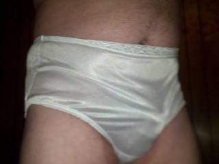 I love wearing my silkie white panties !