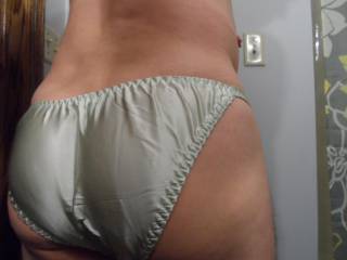 New satin panties make my butt look great