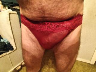 Wife got some new panties so I had to try them on.
