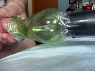Gf was throwing out this mini vacume then I got a idea I made a blow job machine mmm sucked the cum right out of my cock how’s it look