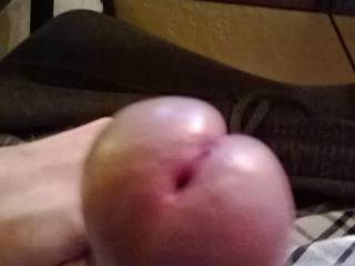 I was super hard and horny!  My cum slit was huge too so i took a stylus and slid it in and out fucking the tip of my cock.  It felt amazing!!! I could feel it sliding up and down the center of my pulsating hard cock!  The stylus, about 5 inches long, wou