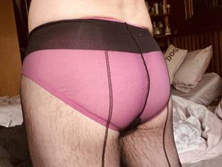 Pink panties and tights.