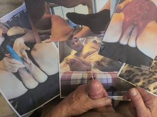 Another screen capture of my flying cum reaching out for Ms Blueeyes. If you can watch their videos, Mr Blueyes does nice job of filling her pussy.