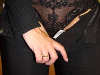 You want me to show you what little gem lies under these lacy black panties ....?
