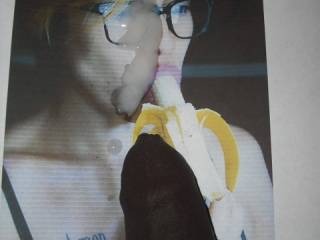 Mercedes the Muse eating some "bananas". Which one of your lovey lady's want to taste my banana?