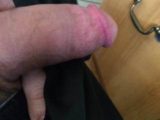 just pulled my fat cock out to stroke it to a raging hard on
