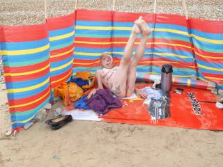 Hi all
got all my clothes off this time lovely cool sea air love it 
comments please
mature couple