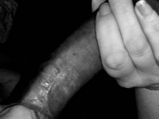 Blowjob in black and white