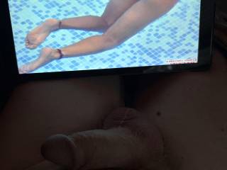 bikinilove ~ “I got caught by the pool cleaner while going to the nude pool.. !”