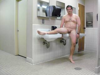 love be naked in public  bathroom