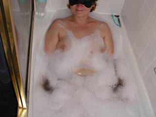 My Sweet Wife Mary taking a bath.