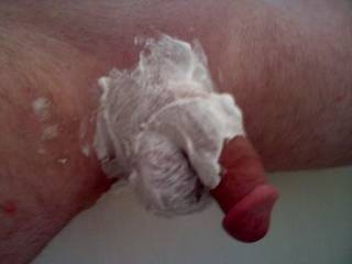 In the shower shaveing the good for playtime