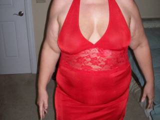 Doesn't Mrs Daytonohfun look fuckable in her red outfit?  I fucked her for her hubby when he was out town