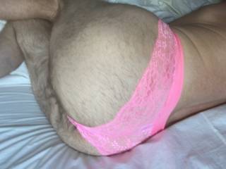 Lacy pink panties and cock ring. Good morning all x Kimmi x
