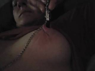 Nipple clips play watch me pull and twist