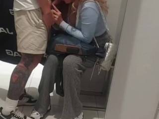 Making my hot milf suck my hard cock in the dressing room at the mall till i cum 🔞