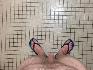 Just out of the shower