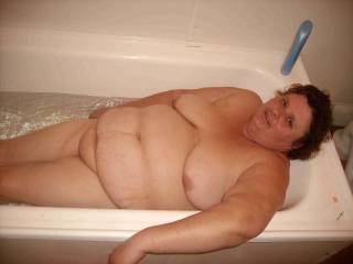 wife in the bath