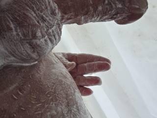 Do you like men who manscape?  It\'s shaving time.  All lathered up in the shower...perfect for masturbating!