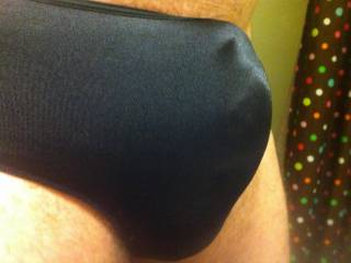 I love how the silky fabric feels on my stiff cock and smooth balls. Would you like to examine them? You don\'t have to only use hands