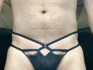 A pair of sexy black panties for you to feast your eyes upon this time I no it’s not the most erotic picture I’ve done but let me no you’re opinion on these panties are they sexy or not ??