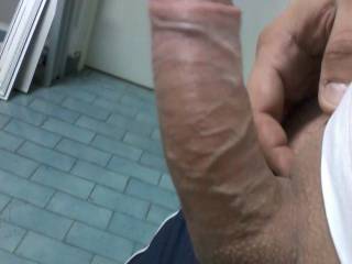 Hard cock ready to be inserted somewhere