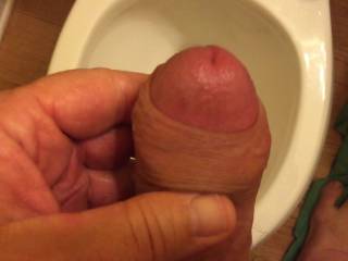Since she won't let me take pics or movies here's her pussy cum. Ready to wash the pussy cum from my cock.