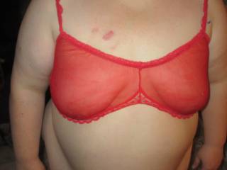 sheer bra red and thin