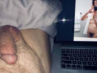 My penis is swelling up as I pretend she is taking a Dick Pic.