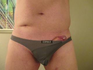 Trying my new undies and just the head sticking out a little