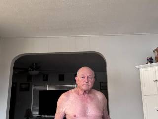 Naked on my kitchen table.