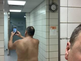 Just got done at the YMCA working out hot tub and shower
