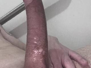 Stroking my dick in the shower. You should’ve been there.