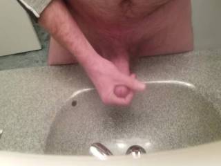 Just needed to shoot a load of cum in the sink.