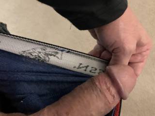 Letting my underwear hold my cock