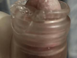 great toy  connected to the vibrator. I have to keep turning it off so I don\'t cum toofast. i like to edge   see the drop of pre-cum